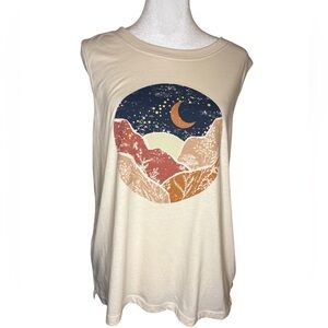 C&C California Beige Graphic Muscle Tee